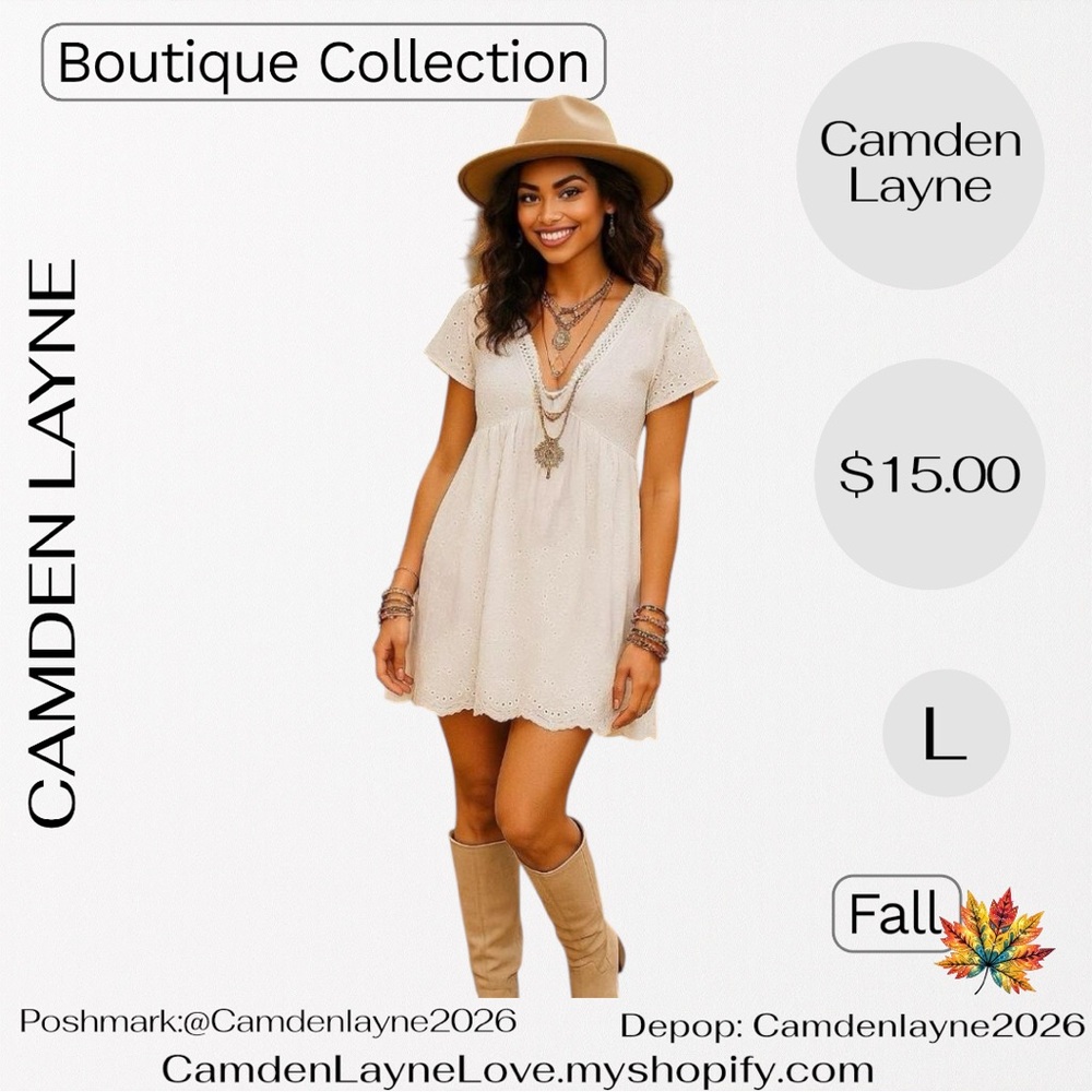 Camden Layne white Eyelet Mini Dress